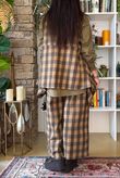 Nora Brushed Cotton Gingham Trapeze Waistcoat Deep Olive